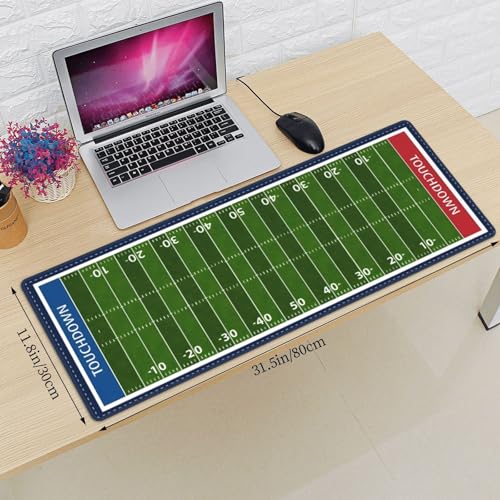 Football Field Gaming Mouse Pad, Extended Large Desk Mat (31.5 x 11.8 in), Non-Slip Rubber Base & Stitched Edges, Waterproof Mousepad for Office, Gaming, Work - color: 25