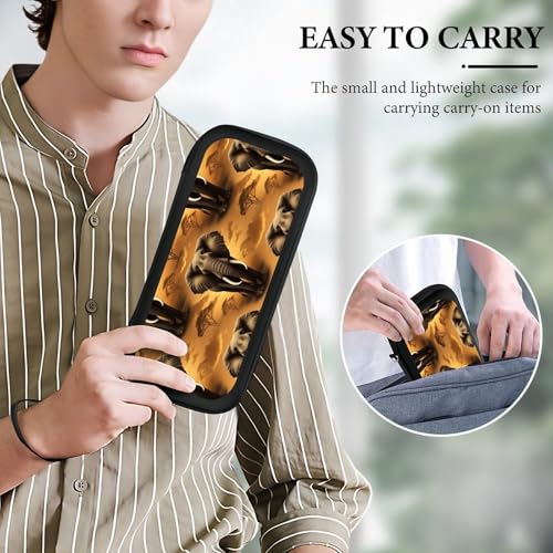 Travel Handheld Carrying Case for Switch, African Elephant Travel Storage Holder with Mesh Pocket, Hard Shell Protective Bag with 15 Game Cartridges - color: Design (321)