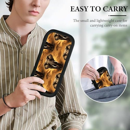 Travel Handheld Carrying Case for Switch, African Elephant Travel Storage Holder with Mesh Pocket, Hard Shell Protective Bag with 15 Game Cartridges - color: Design (321)