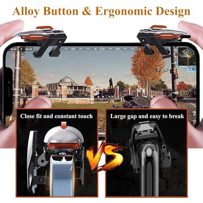 PXIRQ Mobile Phone Triggers for Gaming - 6 Finger Operation High Sensitive Aim & Shoot Game Physical Joystick Buttons for PUBG Mobile Game