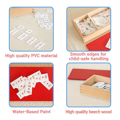 MONTESSORI OUTLET Addition Equations and Sums Box for 3-6 Years Montessori Education at School and Home - style: Addition Equations and Sums Box