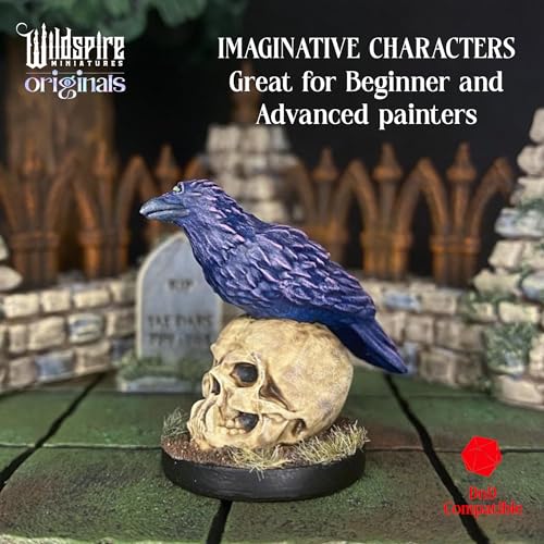 Wildspire Heroes, NPC Animal Companions & Troll King for DND Miniatures Bulk 28mm-32mm Unpainted Paintable Dungeons and Dragons Minis Pathfinder Figures for Fantasy Tabletop Roleplaying Games like D&D
