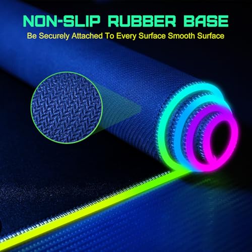 GIM Wireless Charging RGB Gaming Mouse Pad 15W, LED Mouse Mat 900x400x4MM, 10 Light Modes Extra Large Mousepad Non-Slip Rubber Base Computer Keyboard Mat for Gaming, MacBook, PC, Laptop, Desk