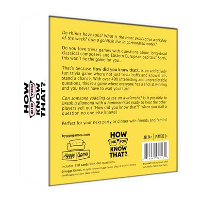 Hygge Games How did You Know That? – Trivia Party Game, White