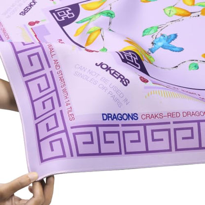 Jongyance Purple American Learning Mahjong Mat (33”x33”), Mahjong Mat for Table, Game Mat - color: Purple