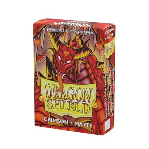 Dragon Shield | Japanese Size Card Matte Sleeves | 60 CT - Smooth & Tough Premium TCG Sleeves - Compatible with Yu-Gi-Oh, Naruto, Cardfight & Vanguard | Crimson - color: Crimson Matte
