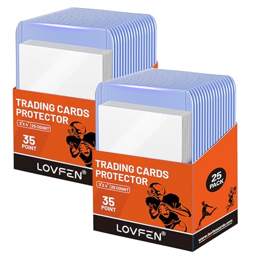 50 Toploaders 35PT Hard Plastic Card Sleeves for Baseball Trading Card | 3"x4" 50 rigid sleeves, acid-free PVC bend & scratch-proof, clear & durable, for TCG, sports & football cards - size: 50 TOPLOADERS