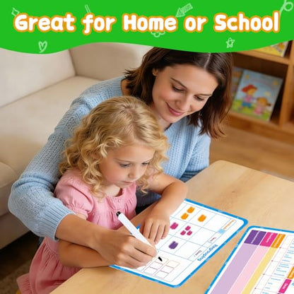 12 Pack Double Sided Value Chart Dry Erase Board,12" x 9" Multiplication Flash Cards,Math Manipulatives Small White Board for Kids,Math Games Chart for Preschool Learning,Homeschool Essentials - style: Place Value