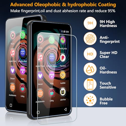 ottpluscase 3 Pack for innioasis G1 G3 Mp3 Player Screen Protector, 9H Tempered Glass Screen Protector HD Clear Full Coverage Anti-Scratch Anti-Fingerprint Bubble Free for innioasis G1 G3 Mp3 Player