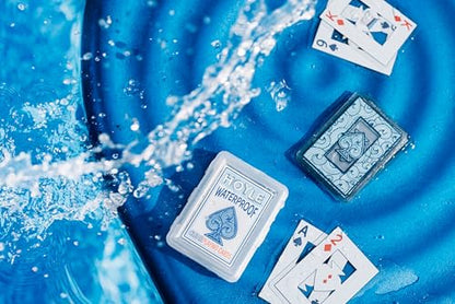 Hoyle Waterproof Clear Plastic Playing Cards 1 Deck Outdoor Pool | Flexible plastic resists bending and tearing, Rinse clean after use, Perfect for camping and beach games