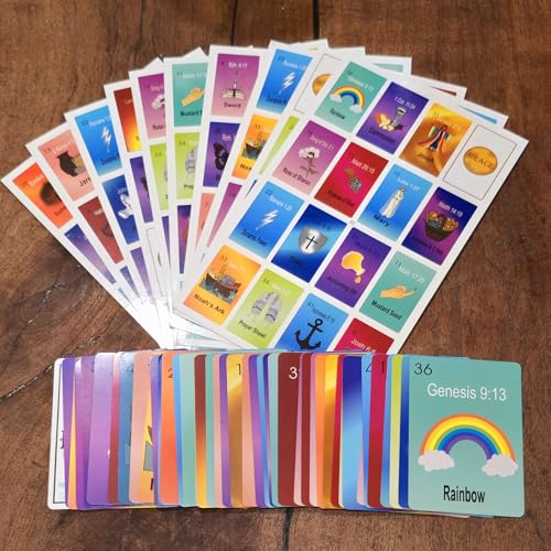 Bible Loteria Game - Christian Bingo - Easy Family-Friendly Party Games - Religious - Card Games for Adults, Large Group Games - Spanish Christian Game - 2-10 Players