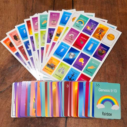 Bible Loteria Game - Christian Bingo - Easy Family-Friendly Party Games - Religious - Card Games for Adults, Large Group Games - Spanish Christian Game - 2-10 Players