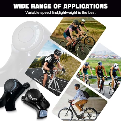 Bike Gear Shifter, SL-TX30-6R Speed Shift Lever and Set, One Pair 3X6 Bike Thumb Gear Shifters for Mountaiity Road Folding Bicycle | Bike shifter. Durable, ergonomic design. Compatible with mountain, road, folding bikes. Easy install. - size: SL-TX30-3x6