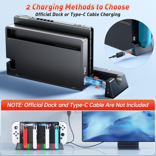 Switch Controller Charging Dock Compatible with Switch &OLED, LED Indicator | Charge up to 6 Joycons, keep your gaming setup organized, and stay ready for every multiplayer session