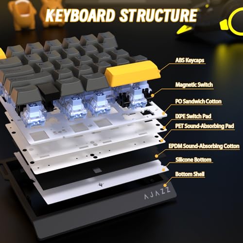 A.JAZZ AK029 Wired 29 Keys One-Handed RGB Gaming Keyboard with 8000HZ,0.01mm RT Magnetic Switches Adjustable Actuation,Hotswappable Mechanical Keyboard,Aluminum Plate,Web Driver for Gamers-Black - color: Black