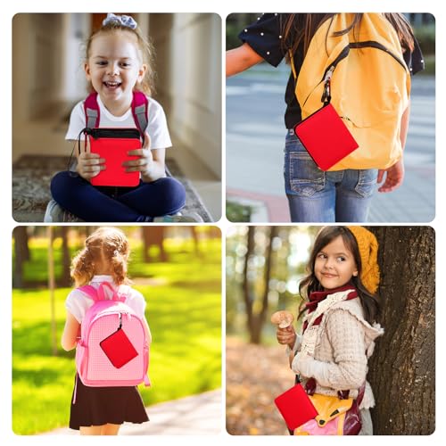 GEAoffice Small Trading Card Binder 1 Pocket Holds 80 Cards, Zip Close, Red | Super Lightweight, 40 Removable Acid-free & Non-PVC Sleeves, PU Leather, Card Album Binder for TCG, MTG, Sports&Games, Gifts - color: Red-Dia