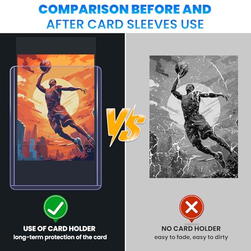 1600 Card Sleeves Top Loaders for Cards, 3" x 4" Hard Plastic Toploaders | Baseball Card Protectors, Trading Card Holder for Football Sports Cards (800 Toploaders + 800 Penny Sleeves) - size: 800 Hard Sleeves + 800 Soft Sleeves