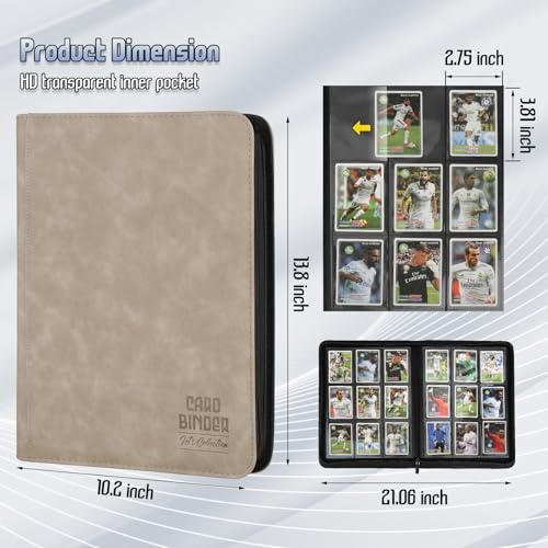 Trading Card Binder, Premium 9 Pocket Double Sided 540 Pocket PU Card Collection Binder, Collectible Trading Card Albums for MTG, TCG, Sport Card, Game Cards (Ecru) - color: Ecru