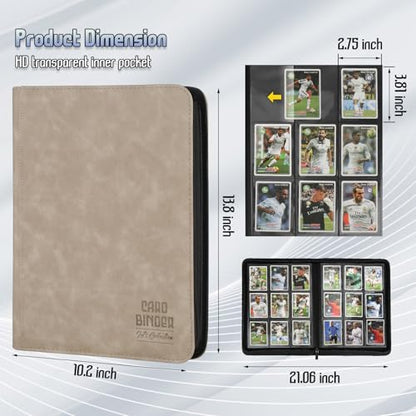 Trading Card Binder, Premium 9 Pocket Double Sided 540 Pocket PU Card Collection Binder, Collectible Trading Card Albums for MTG, TCG, Sport Card, Game Cards (Ecru) - color: Ecru