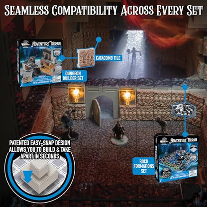 Monster Adventure Terrain - NEW! Dungeon Builder Set (159pc) - 3D Interchangeable Dungeon System w 19 New Tiles - Build Modular Worlds in a Snap & Elevate Your Campaign - Compatible with DND - color: Dungeon Builder Set