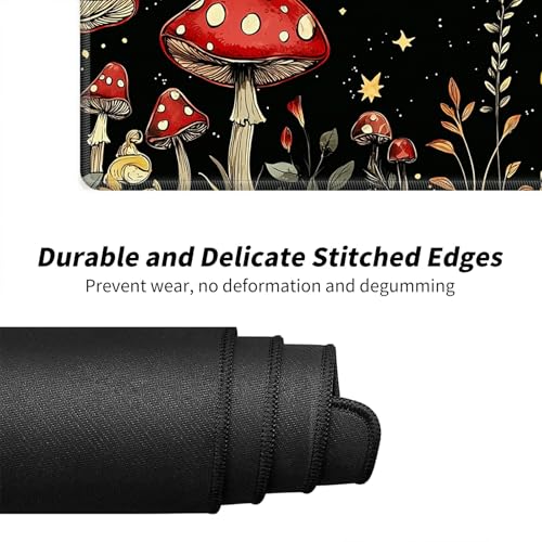 Mushrooms Snails and Moths for MTG & TCG Playmat Mouse Pad,BFDHGQZC 24" x 14" Game Mat for MTG/RPG/CCG Trading Card Game Playmats Table Mat Perfect for Card Games Video Games Computer Office - color: Mushrooms Snails and Moths