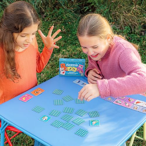 eeBoo Little Birds Memory & Matching Game, Ages 4+, 1-4 Players | Introduces common backyard bird species. Sharpens recognition, concentration & memory skills. Includes 36 tiles, 18 pairs - style: Birds