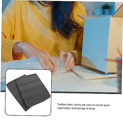 2pcs Foam Inserts for Toolbox Pre-Cut Foam Padding for Crafts and Case Packing Grid Lines for Board Game Storage and Drawer Organization