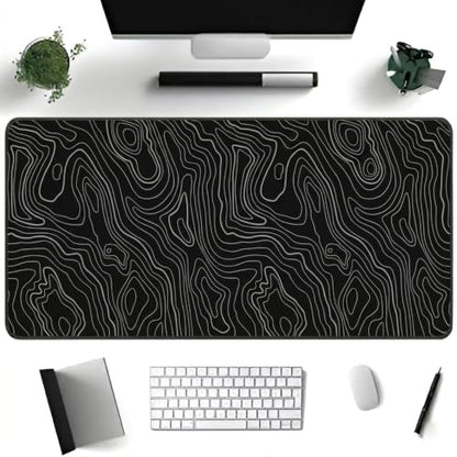 Desk Mat Gaming Mouse Pads – Midnight Topography, Large 31.5 x 11.80 Inch Extended Gaming Mouse Pad, Large Desk Mat, Non-Slip Backing with Ultra-Smooth Surface for Gaming, Office & Home Desk - color: Midnight Topography, size: Large