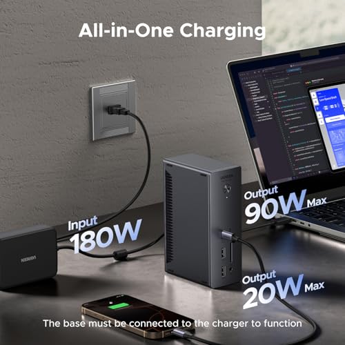 UGREEN 13-in-1 Thunderbolt 4 Docking Station, Dual 4K@60Hz, 2.5G Ethernet | 3xTBT4 40Gbps, Single 8K@30Hz, 90W Host Charging, SD/TF 4.0 312MB/s, TBT4 Dock for MacBook and Windows Laptop,Revodok Max 213