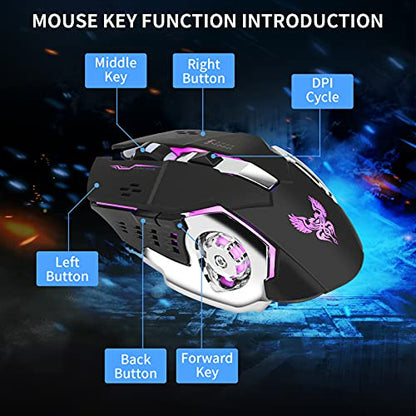 Half Hand Gaming Keyboard and Mouse Combo Laelr 35 Keys PUBG Wired Mechanical RGB Backlit Keyboard with Wrist Rest Wired Gaming Mouse Converter for Android iOS Phone Game Not Support iOS 13.4 & Above