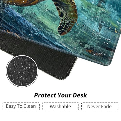 Sea Turtles for MTG & TCG Playmat Mouse Pad,BFDHGQZC 24" x 14" Game Mat for MTG/RPG/CCG Trading Card Game Playmats Table Mat Perfect for Card Games Video Games Computer Office - color: Sea Turtles