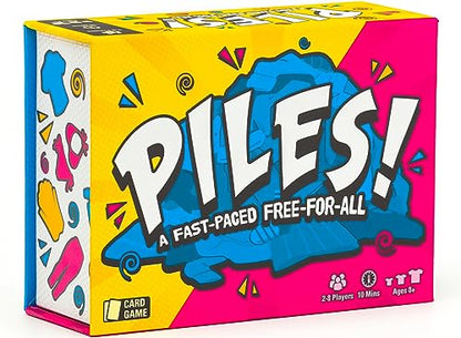 Lost Boy Entertainment Piles – Card Games – Family Games – for Kids 8 and Up – for Adults – Family Game Night – Travel & Memory Game – Party Games – 10 Mins