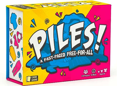 Lost Boy Entertainment Piles – Card Games – Family Games – for Kids 8 and Up – for Adults – Family Game Night – Travel & Memory Game – Party Games – 10 Mins