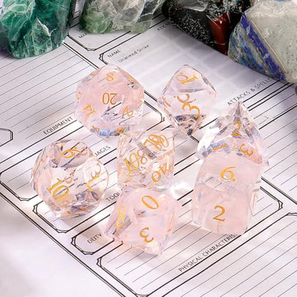 7-Piece Diamond Cut Dice Set D&D Set for Dungeons and Dragons, RPG, Tabletop Games, remium Gift Box & Durable Design - color: Ls-1