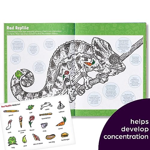 Highlights Hidden Pictures Sticker Challenge Sticker Book Set for Kids Ages 6 and Up, 4-Pack, 64 Pages of Seek and Find Activities, Double as Coloring Books, 440+ Stickers