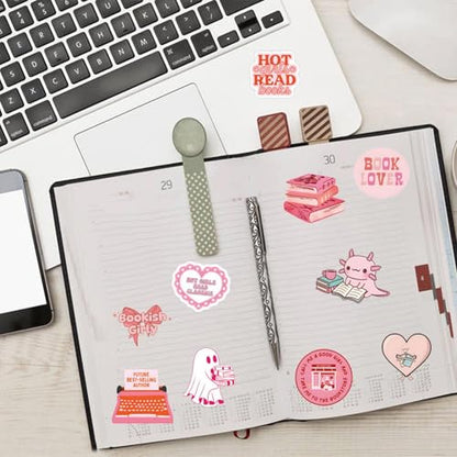 120 Book Stickers for Kin-dle, Kind-le Stickers, Book Stickers for Kind-le Adult, smutty Book Stickers, Reading Decals Scrapbook Bookish Decal, Reading Stickers Book Lover Stickers - size: Pink Bookish 120pcs