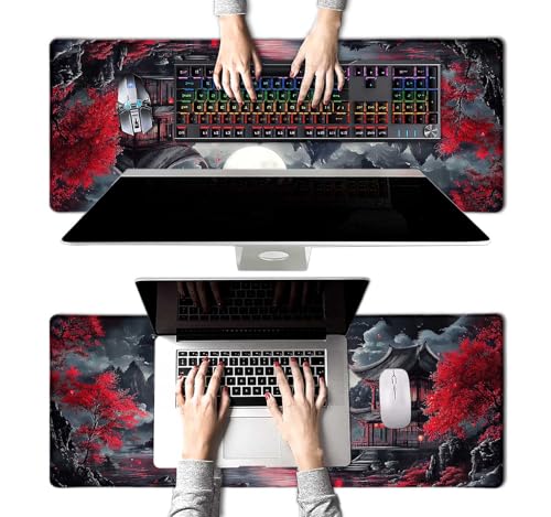 Large Mouse Pad, Desk Mat Computer Keyboard Pad Non-Slip Rubber Base Waterproof with Stitched Edges for Laptop Gaming, Office & Home 31.5 x 11.8 Inch (XL-14) - color: Xl-14