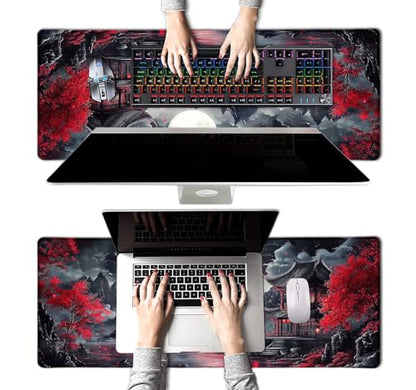 Large Mouse Pad, Desk Mat Computer Keyboard Pad Non-Slip Rubber Base Waterproof with Stitched Edges for Laptop Gaming, Office & Home 31.5 x 11.8 Inch (XL-14) - color: Xl-14