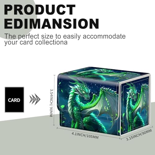 for Card Storage - Card Box and Commander Deck Capacity, Anime Card Sleeves - Designed for Players, Emerald Dragon - color: Emerald Dragon