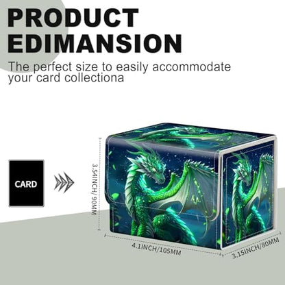 for Card Storage - Card Box and Commander Deck Capacity, Anime Card Sleeves - Designed for Players, Emerald Dragon - color: Emerald Dragon