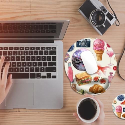 Mouse Pad with Wrist Support, Ergonomic Mouse Pad with Memory Foam Wrist Rest Cushion, Non-Slip Rubber Base Gaming Mice Pad for Home Office Computer Laptop,Girly Stickers - color: Girly Stickers