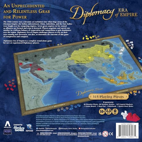 Renegade Game Studios Diplomacy: Era of Empire Strategy Board Game | Negotiation Game for 2-7 Players set in Ottoman Empire; Includes 147 Country Tokens and Premium Wooden Fleet Pieces