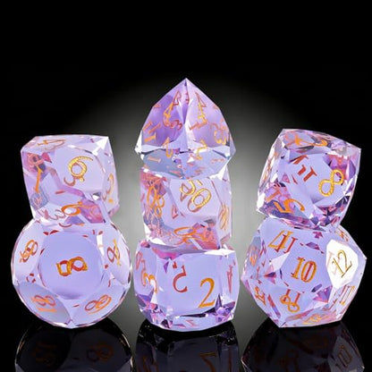 7-Piece Diamond Cut Dice Set for Dungeons and Dragons (D&D) | RPG & Tabletop Games | Premium Gift Box & Durable Design - color: Zs-b