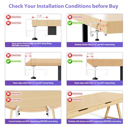Univivi No Drill Under Desk Cable Management Tray, 36 inch Cable Management | Clamp/Screw Mount Cable Management Under Desk, Premium Fabric Under Desk Cable Tray, Various Size Cable tray for Office, Home - color: White, size: 36"L x 5.5"W