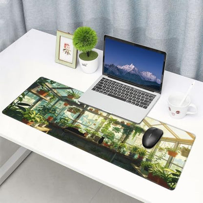 Large Gaming Mouse Pad Desk Mat, Japanese Kawaii Cat Extended Keyboard Mouse Pad Mousepad with Non-Slip Base and Stitched Edge Mouse Mat Desk Pad Mouse Pads for Desk Home Office, 31.5 x 11.8 - color: Japanese Kawaii Cat