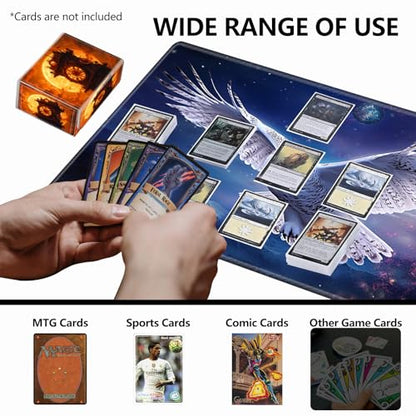 Strong Magnet for TCG MTG Commander Deck Box Playing Card Case Magic Deck Box Creative Pattern Trading Card Storage Box for Collectible Games, Golden Sunset Clock Tower - color: Golden Sunset Clock Tower