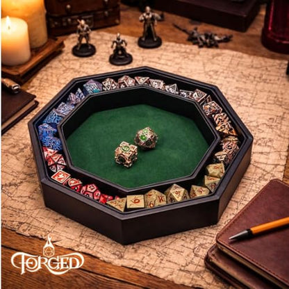 Forged Dice Co. Dice Arena Rolling Tray and Storage Compatible with Any dice Game, D&D and RPG Gaming - color: Green