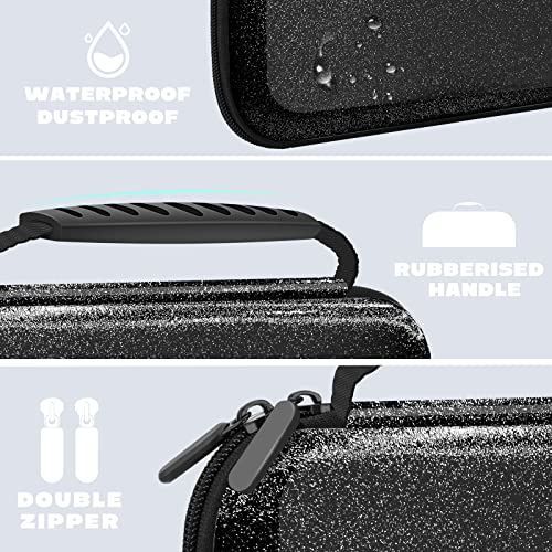 homicozy Glitter Carrying Case Compatible with Nintendo Switch OLED & Switch Console,Black Protective Hard Travel Case Shell Pouch for Nintendo Switch Console/Accessories,Switch Gaming Cases for Girls - color: Black
