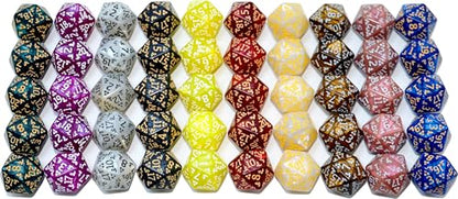SmartDealsPro 50-Pack D6 D12 D20 6 12 20 Sided Dice Polyhedral Dice with Pouch for DND RPG MTG Table Game (D20, Dragon Pattern) - color: Dragon Pattern, style: D20