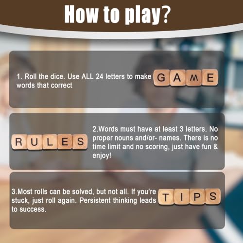 2 Set – The Crossword Dice Game Set, Wooden Letter Dice –Dice Game,Word Dice,Travel Game, Fun Multiplayer Word Game for Travel, Camping, and Family Night, with Portable Storage Boxes